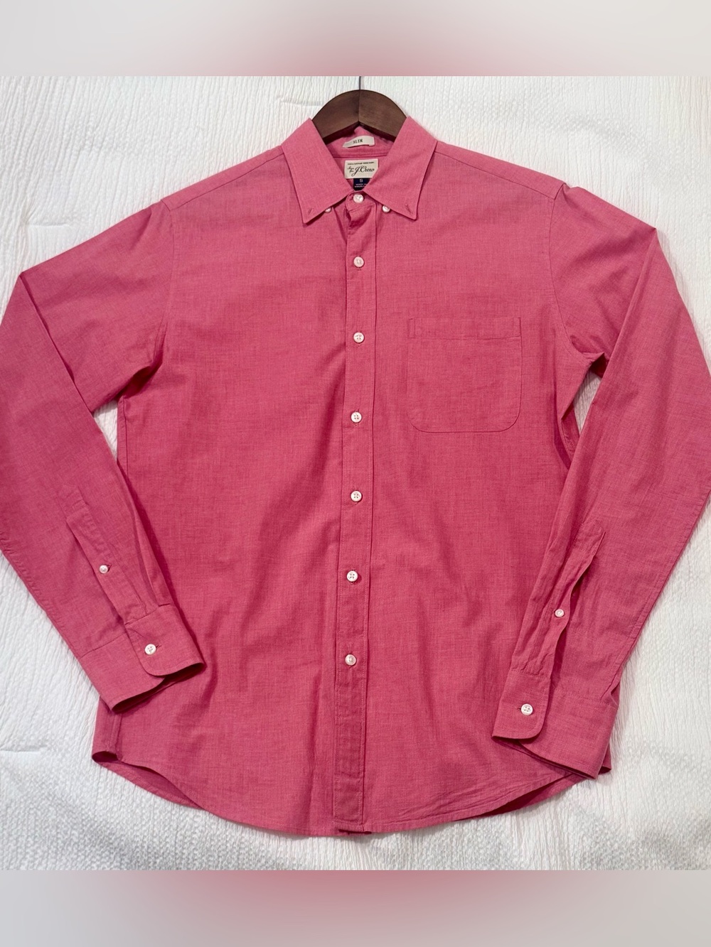 J.Crew Men’s Pale Red/ Coral Slim Fit Button Down in Size Small, 100% Cotton